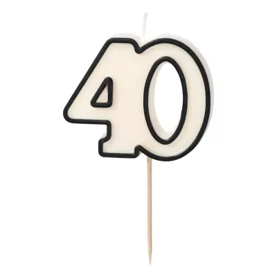 Tårtljus 40 Svart/Vit