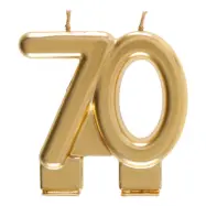 Tårtljus 70 Matt Guld