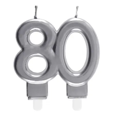 Tårtljus 80-år silver