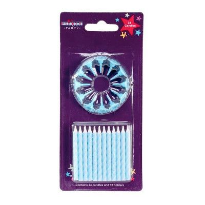 Tårtljus Babyblå - 24-pack