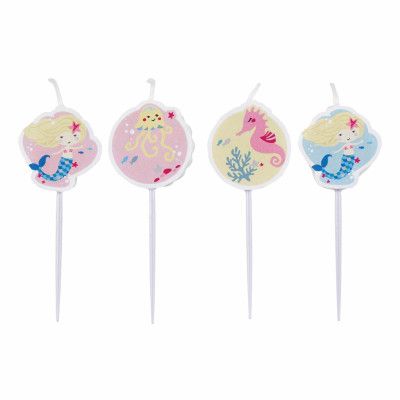 Tårtljus Be a Mermaid - 4-pack