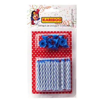 Tårtljus Blårandiga - 24-pack