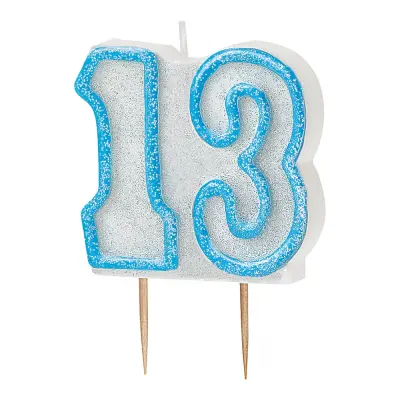 Tårtljus Blå/Vit 13