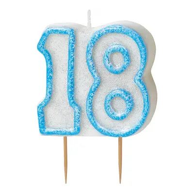 Tårtljus Blå/Vit 18