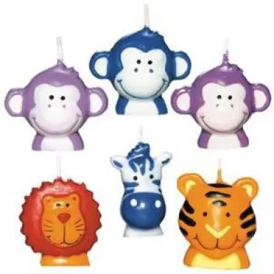 Tårtljus djungel 6-pack