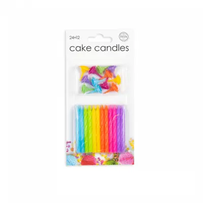 Tårtljus flera färger 24-pack