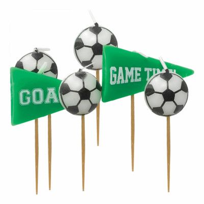 Tårtljus Fotboll Goal - 6-pack