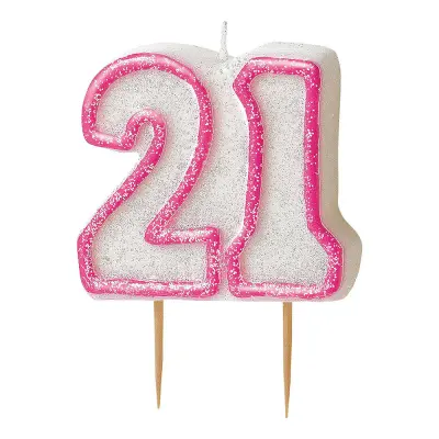 Tårtljus Glitter Rosa 21