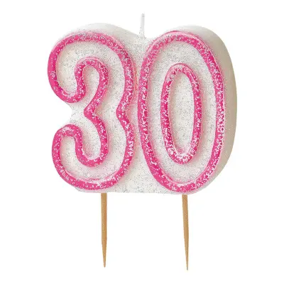 Tårtljus Glitter Rosa 30