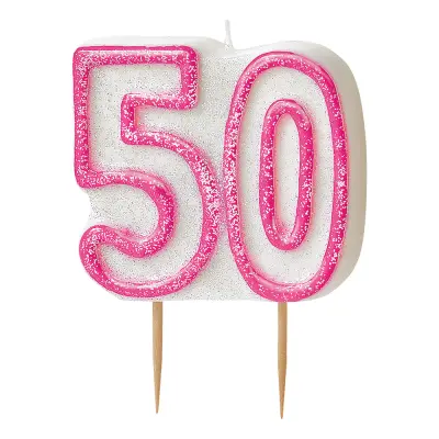 Tårtljus Glitter Rosa 50