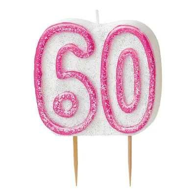 Tårtljus Glitter Rosa 60