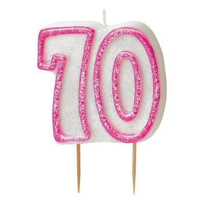 Tårtljus Glitter Rosa 70