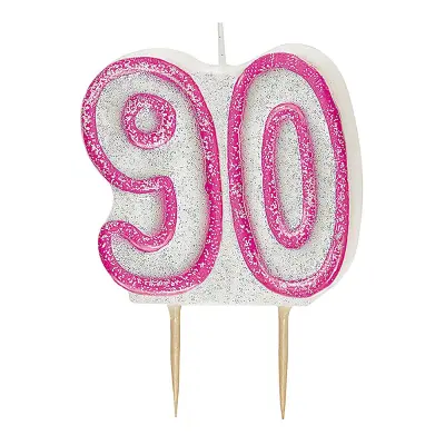 Tårtljus Glitter Rosa 90