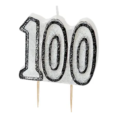 Tårtljus Glitter Svart 100