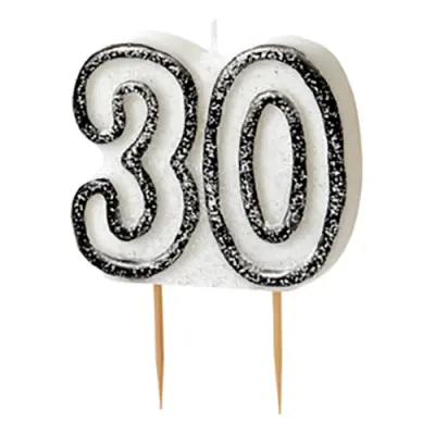 Tårtljus Glitter Svart 30