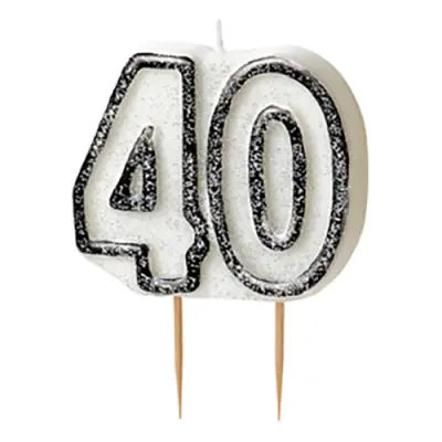 Tårtljus Glitter Svart 40
