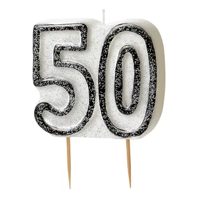 Tårtljus Glitter Svart 50