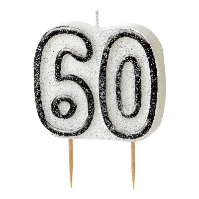 Tårtljus Glitter Svart 60