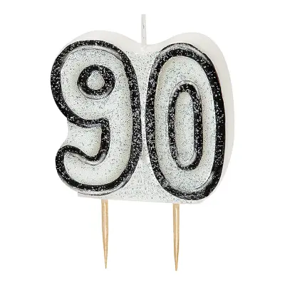 Tårtljus Glitter Svart 90