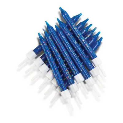 Tårtljus Glitter/Marinblå - 12-pack