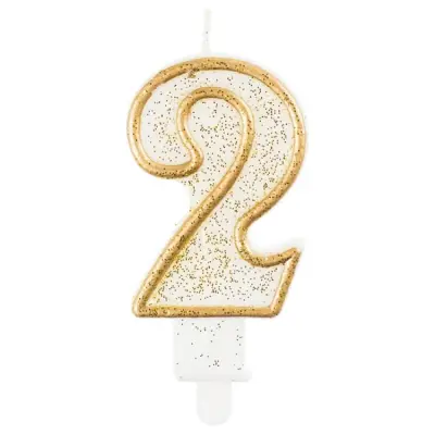 Tårtljus Guldglittrig