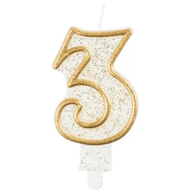 Tårtljus Guldglittrig