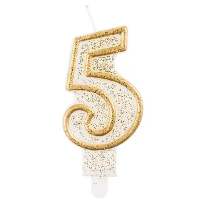 Tårtljus Guldglittrig