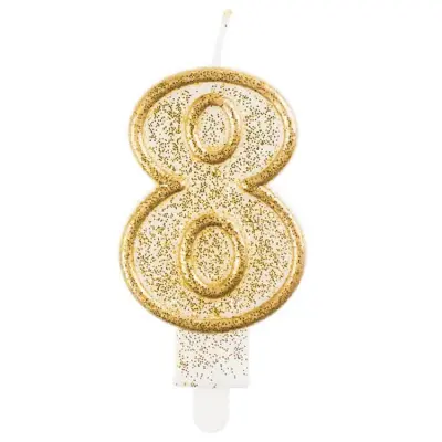 Tårtljus Guldglittrig