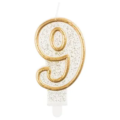 Tårtljus Guldglittrig