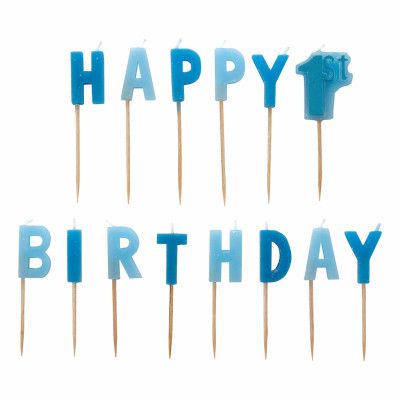 Tårtljus Happy 1st Birthday Blå