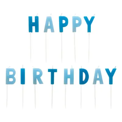 Tårtljus Happy Birthday Blå