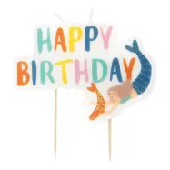 Tårtljus Happy Birthday Mermaid Waves