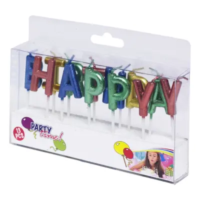 Tårtljus Happy Birthday Metallic