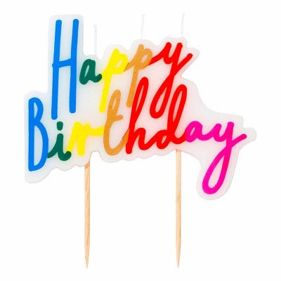 Tårtljus Happy Birthday Rainbow