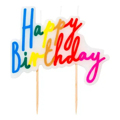Tårtljus Happy Birthday Rainbow