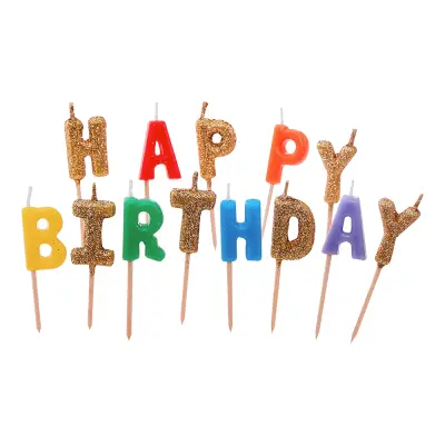 Tårtljus Happy Birthday Regnbåge