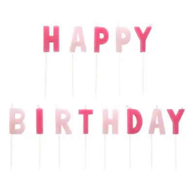 Tårtljus Happy Birthday Rosa