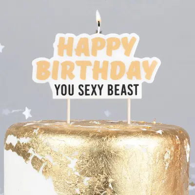 Tårtljus Happy Birthday You Sexy Beast - 1-pack