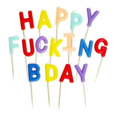 Tårtljus Happy Fucking Birthday Färgmix