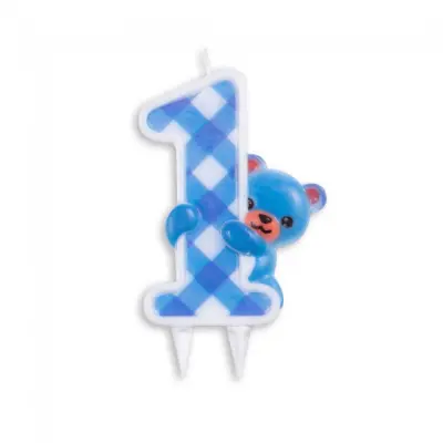 Tårtljus jumbo blå 1:a