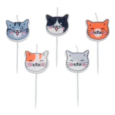 Tårtljus Katter - 5-pack