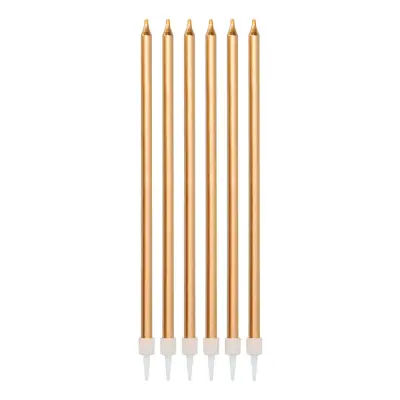 Tårtljus Långa Brons Metallic - 16-pack