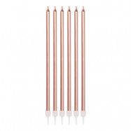 Tårtljus Långa Roséguld Metallic - 16-pack
