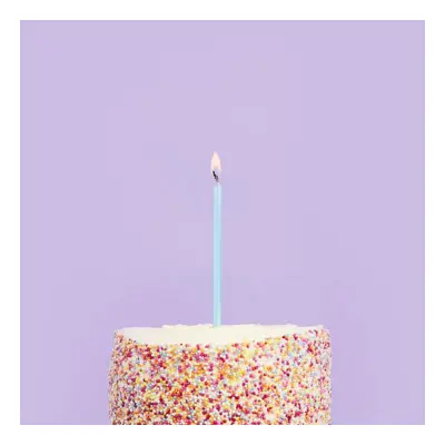 Tårtljus Ljusblå med Hållare - 12-pack