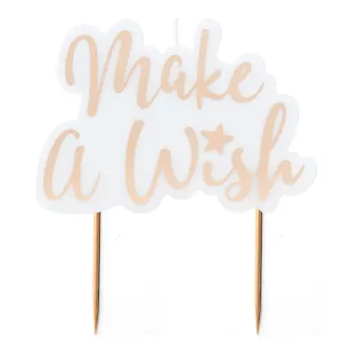 Tårtljus Make A Wish Guldglitter