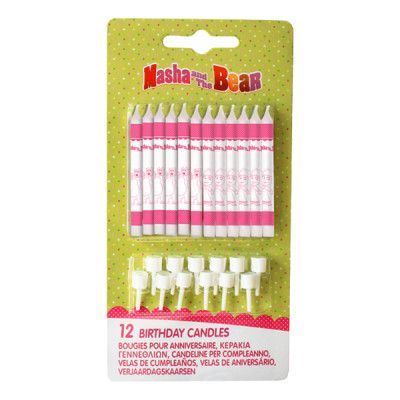 Tårtljus Masha och Björnen - 12-pack