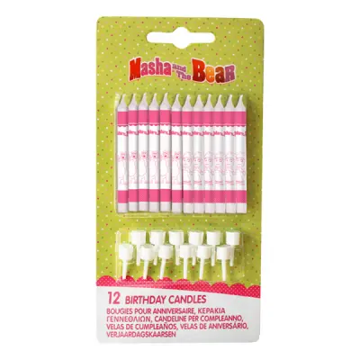 Tårtljus Masha och Björnen - 12-pack