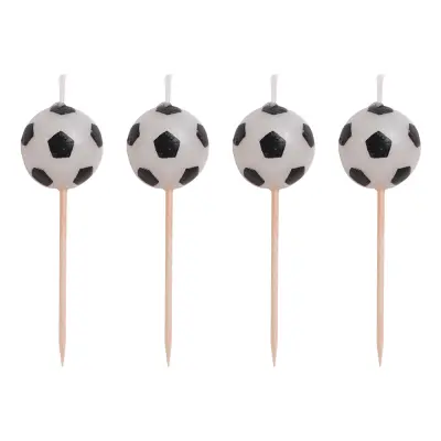 Tårtljus med Fotbollar - 4-pack