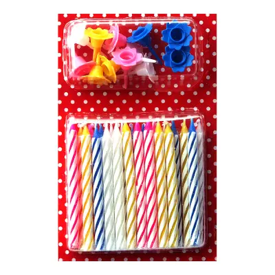 Tårtljus med Hållare - 24-pack