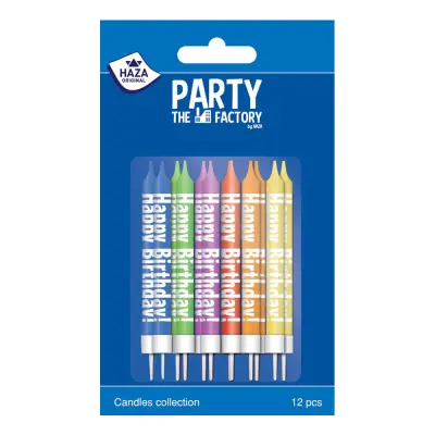 Tårtljus med Hållare Happy Birthday